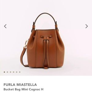 (Brand New with Tags) Furla Miastella Mini Bucket Bag in Cognac with Boxes